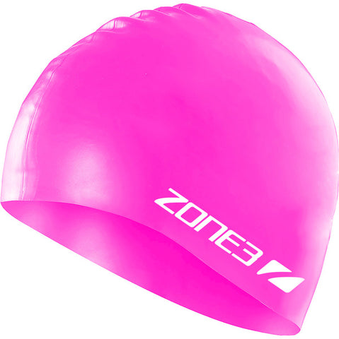 Zone3 Silicone Swim Cap Hi-Vis Pink