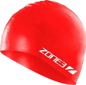Zone3 Silicone Swim Cap Red