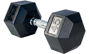 RubberHex Dumbbells 45lb Pair