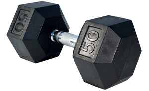 RubberHex Dumbbells 50lb Pair