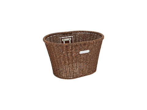Electra Woven Plastic Basket Dark Brown