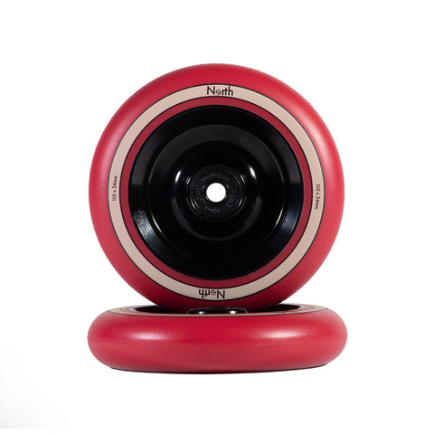 North Scooters Fullcore Wheel 24mm Pair/ Blk-Red