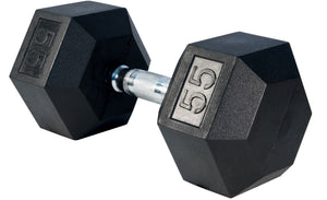 Rubber Hex Dumbell 55lb pr