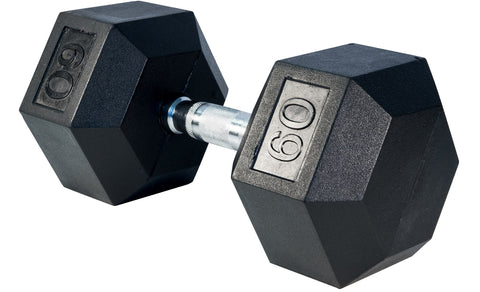 Rubber Hex Dumbell 60lb pr