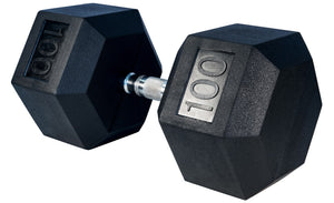 Rubber Hex Dumbell 100lb pr